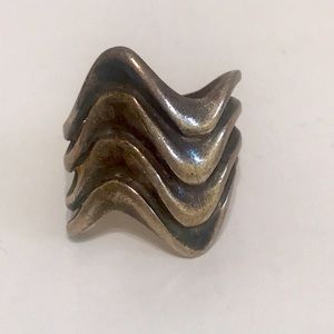 Wavy Sterling Silver Ring Vintage